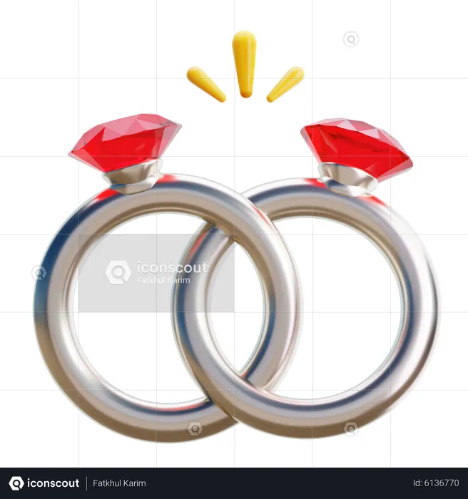 Diamond Rings  3D Icon