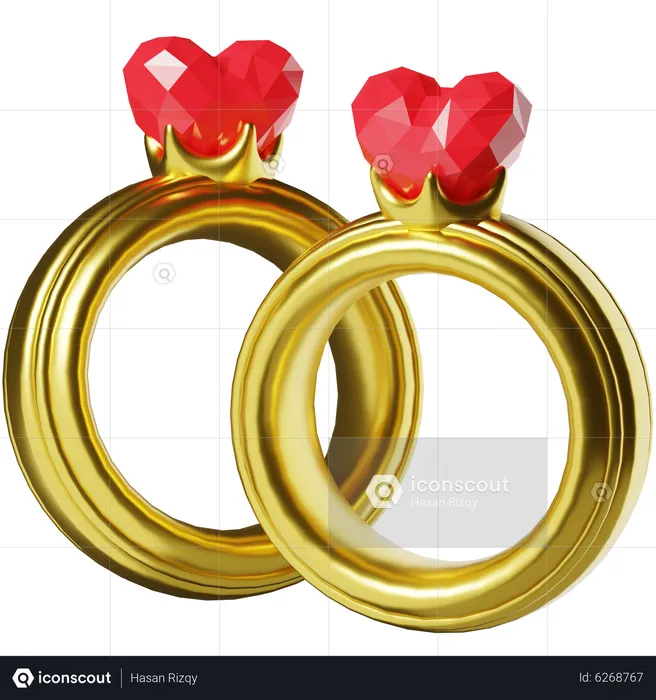 Diamond Rings  3D Icon