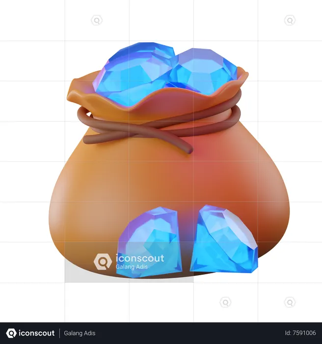 Diamond Sack  3D Icon