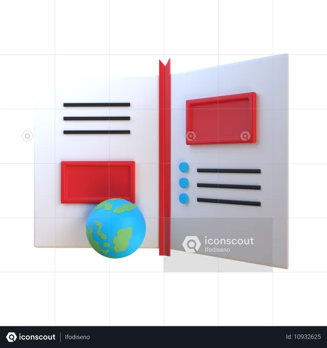 Diário de viagem  3D Icon