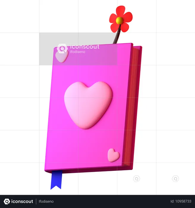 Diary Valentine  3D Icon