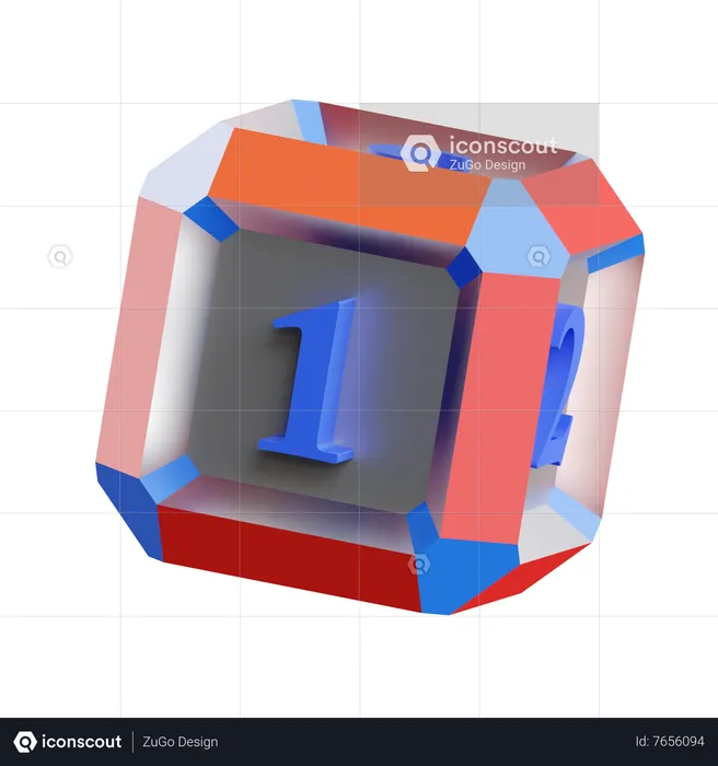 Dice Face 1  3D Icon