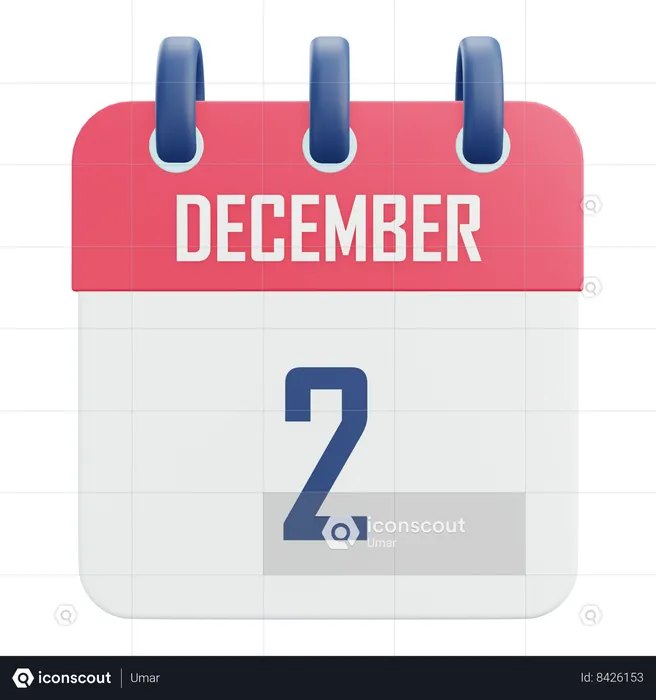 2 de diciembre  3D Icon