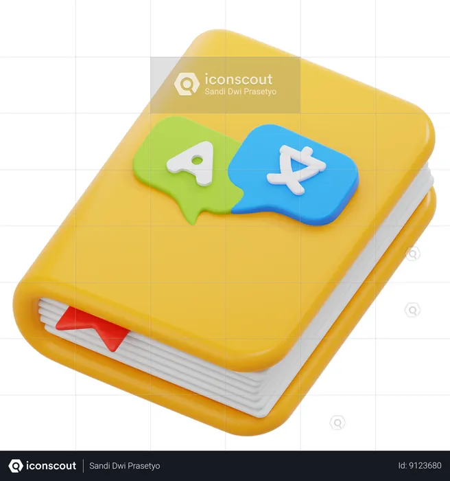 Livre de dictionnaire  3D Icon