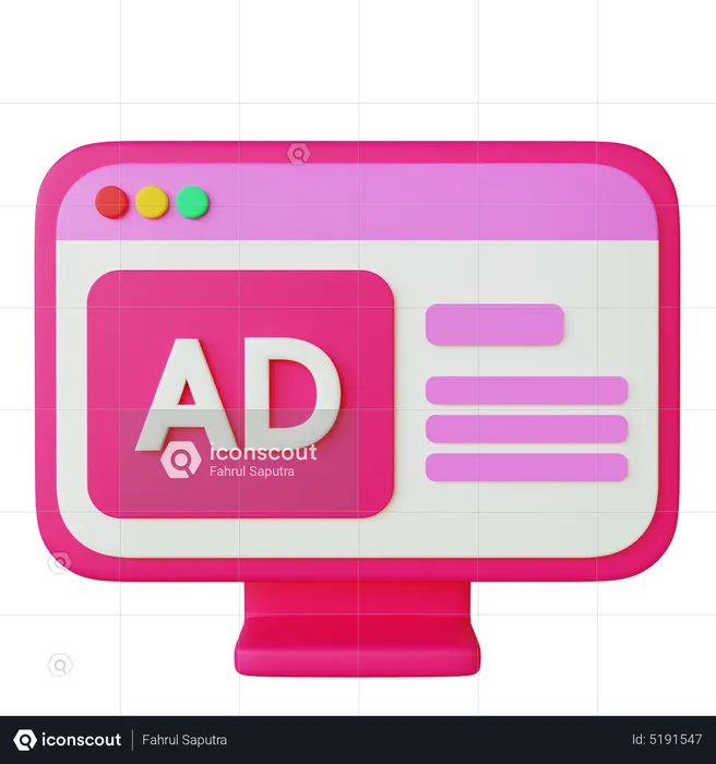 Digital Advertisement  3D Icon