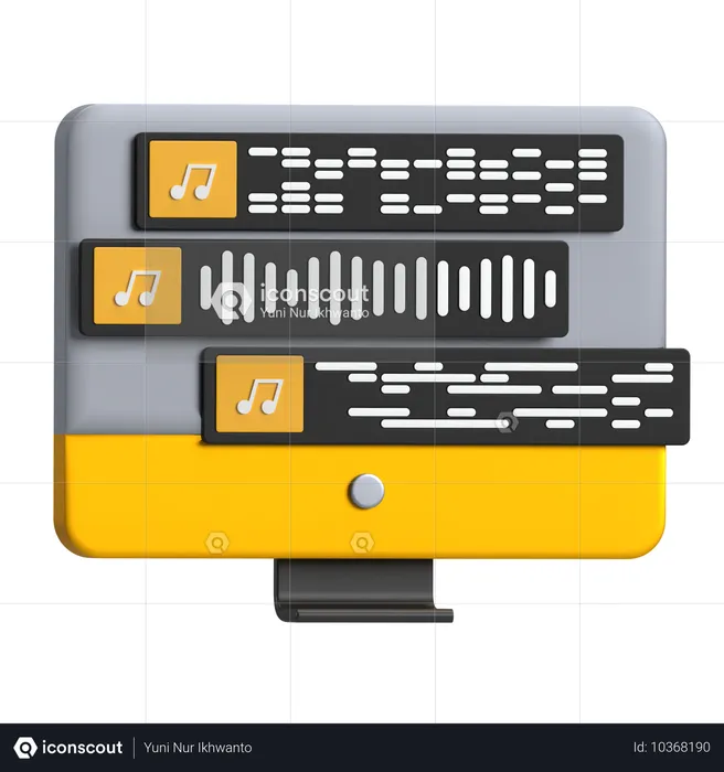 デジタルオーディオワークステーション DAW  3D Icon