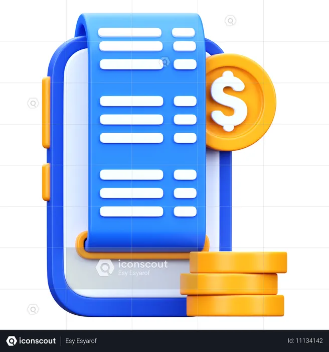 Digital Bill  3D Icon