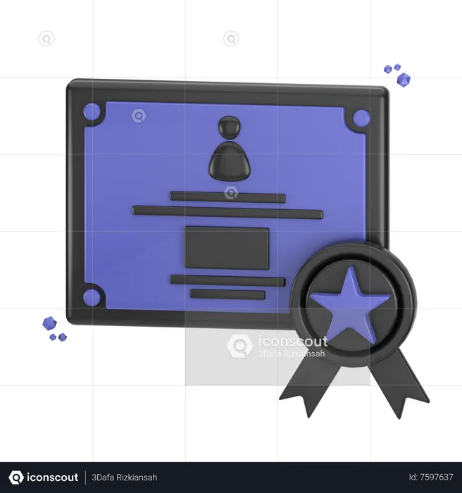 Digital Certificate  3D Icon
