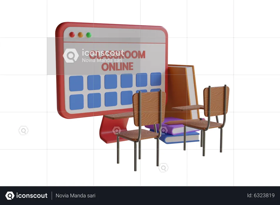 Digital Classroom  3D Illustration