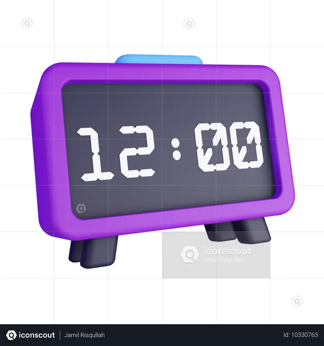 Digital Clock  3D Icon