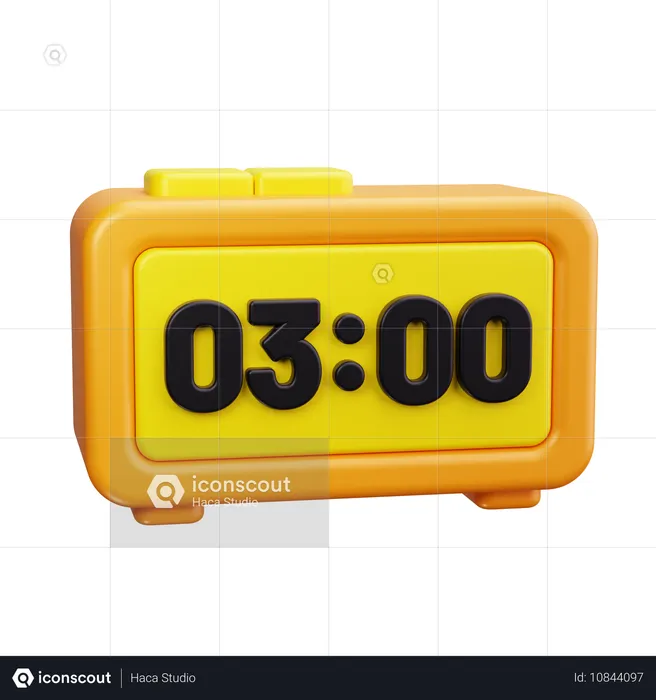 Digital Clock  3D Icon