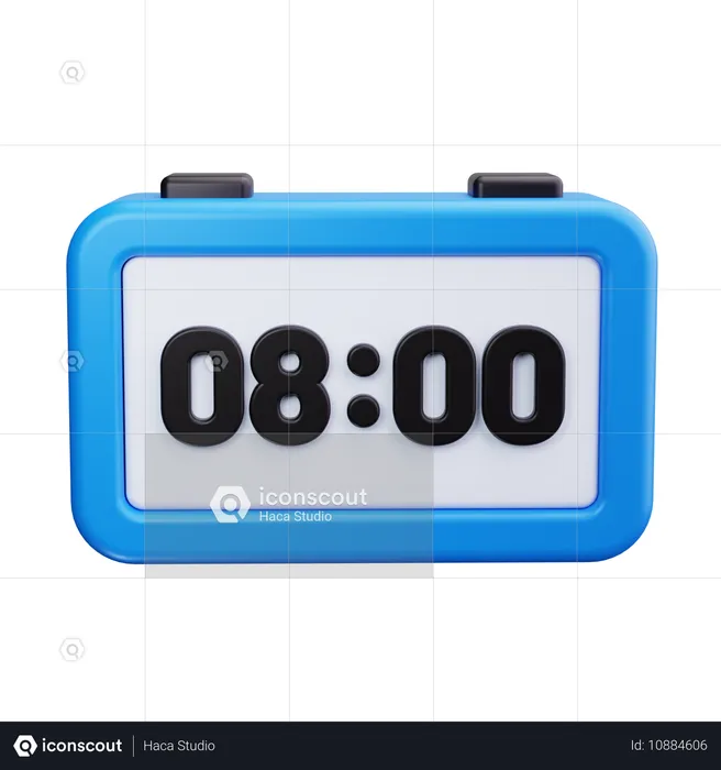 Digital Clock  3D Icon