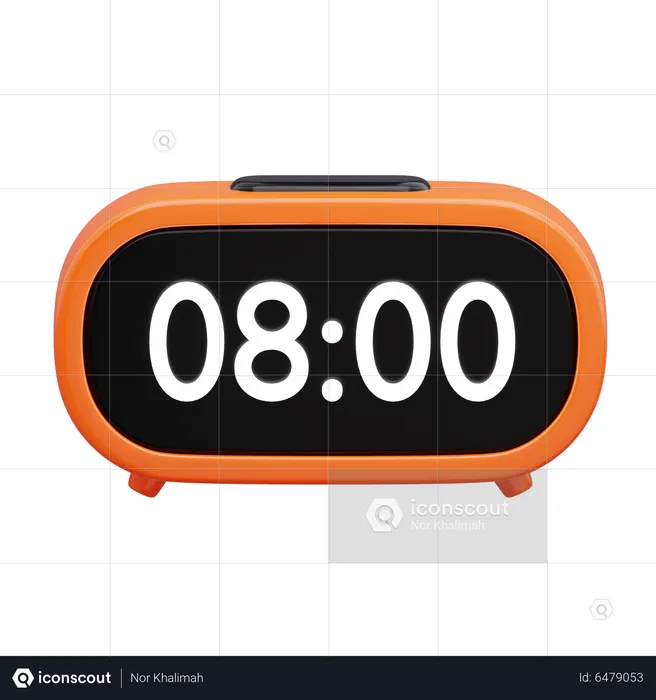 Digital Clock  3D Icon