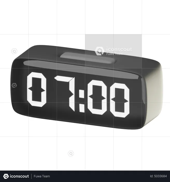 Digital Clock  3D Icon