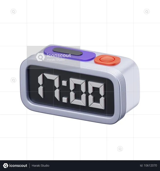 Digital Clock  3D Icon