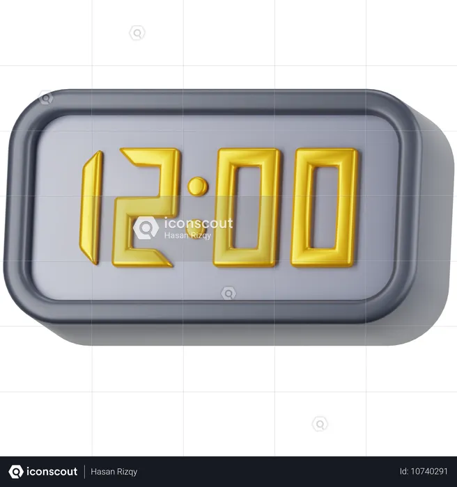 Digital Clock  3D Icon