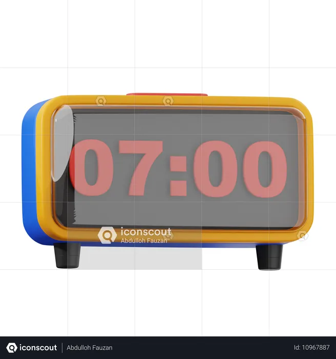 Digital Clock  3D Icon