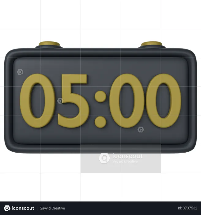 Digital Clock  3D Icon