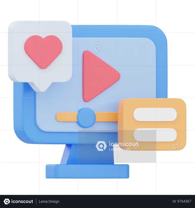 Digital Content  3D Icon