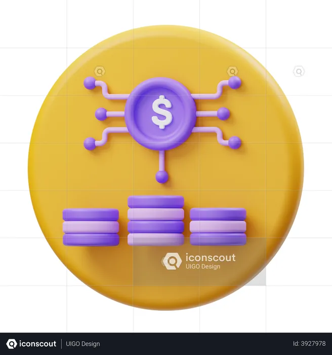 Digital Currency  3D Illustration