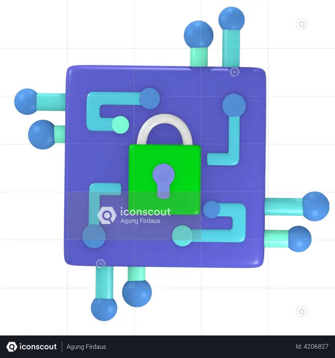 Digital cyber security  3D Illustration
