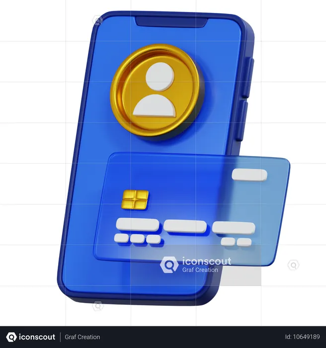 Digital Debit Card Icon for Online Transactions  3D Icon