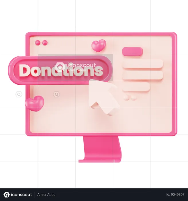 Digital Donation  3D Icon