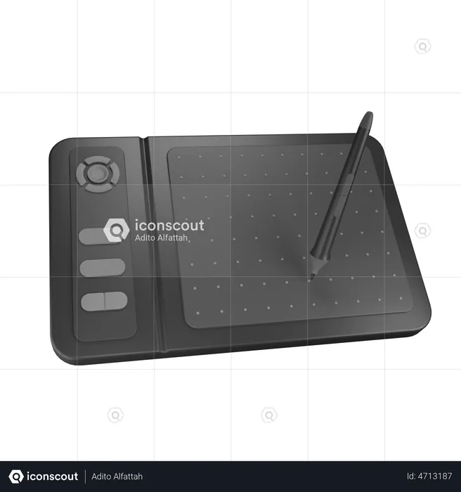 Digital Drawing Tablet  3D Illustration