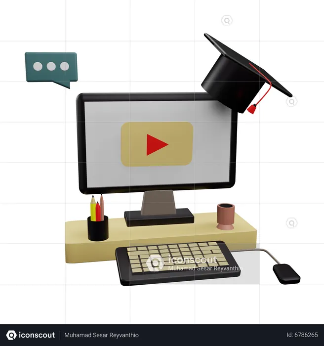 Digital Education  3D Icon