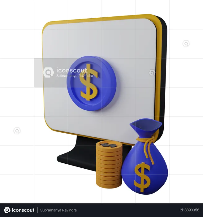 Digital invest  3D Icon