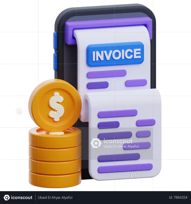 Digital Invoice  3D Icon