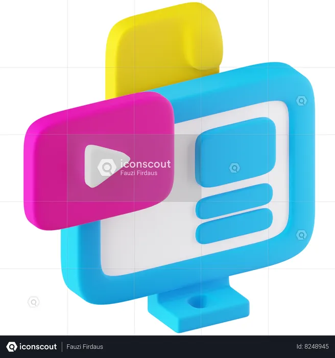 Digital Learning  3D Icon