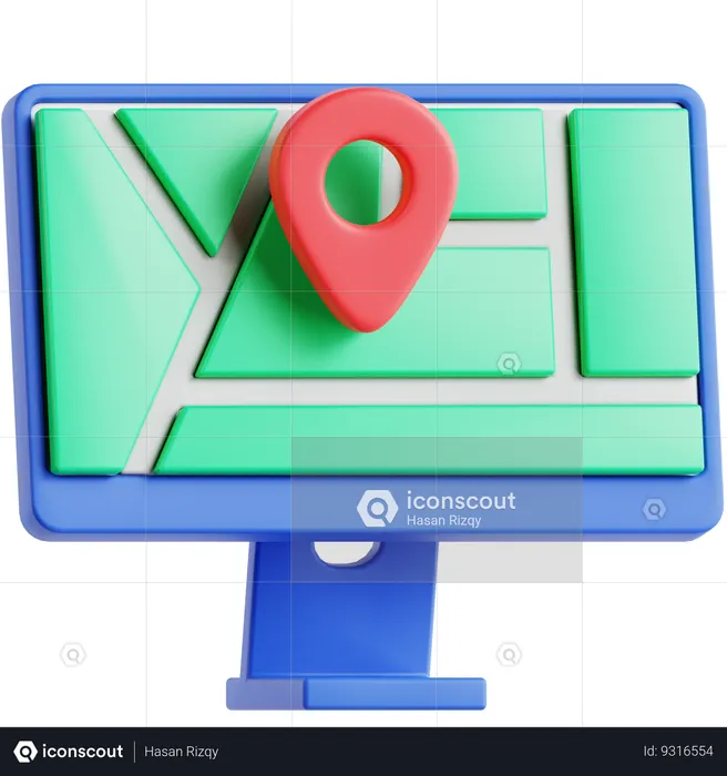 Digital Map  3D Icon