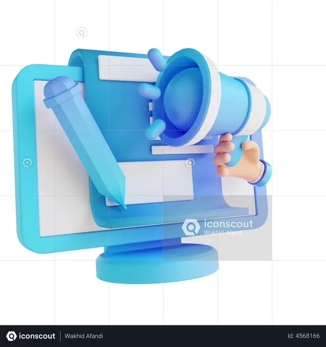 Digital Marketing  3D Illustration