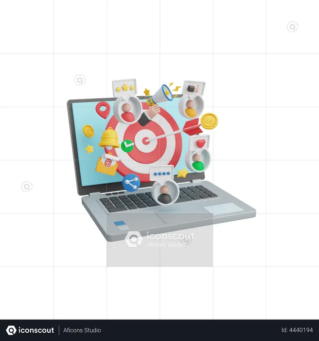 Digital Marketing  3D Illustration