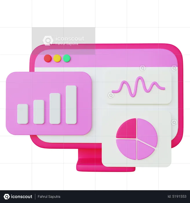 Digital Marketing Analytic  3D Icon