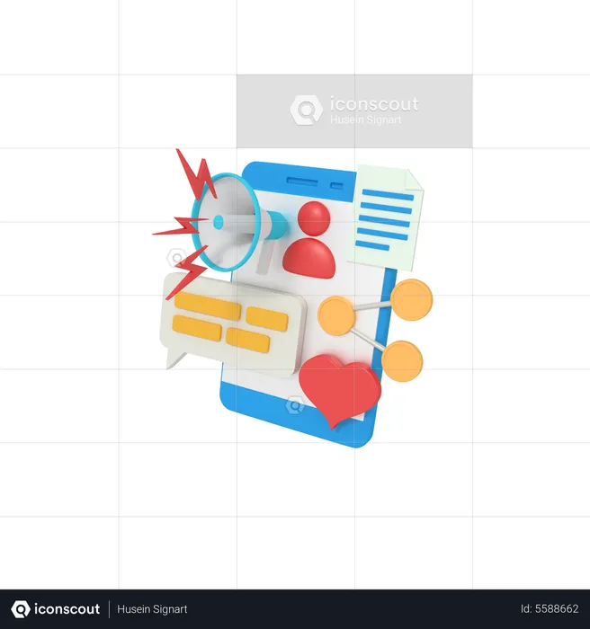 Digital Marketing App  3D Icon