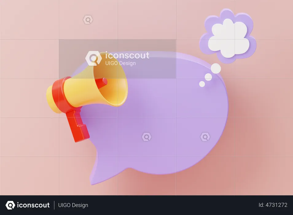 Digital Marketing Chat Bubble  3D Illustration