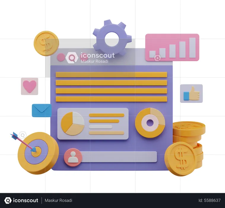 Digital Marketing Goal  3D Illustration