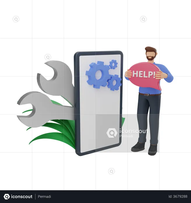 Digital marketing maintenance  3D Illustration