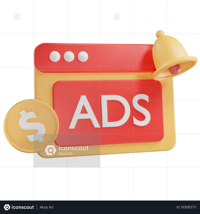 Digital Marketing Notification  3D Icon