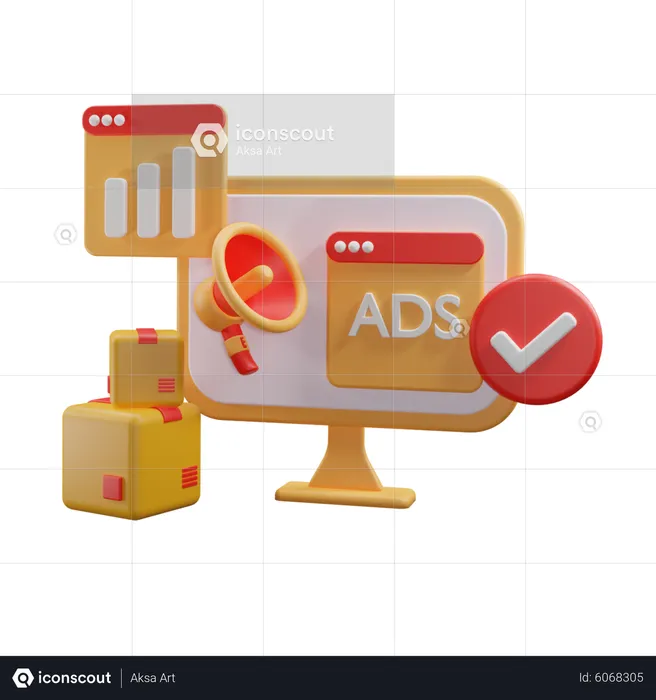 Digital Marketing Report  3D Icon