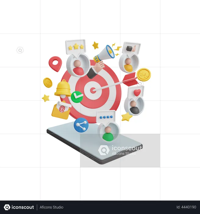 Digital Marketing Target  3D Illustration