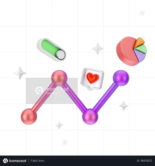 Digital marking analysis  3D Illustration