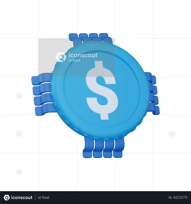 Digital money  3D Illustration