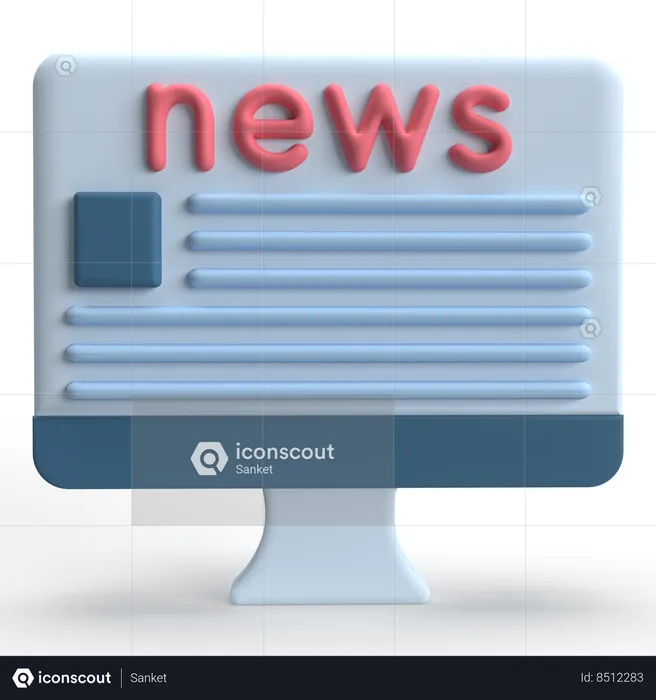 Digital News  3D Icon