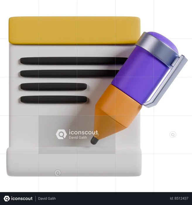 Digital Note Taking  3D Icon