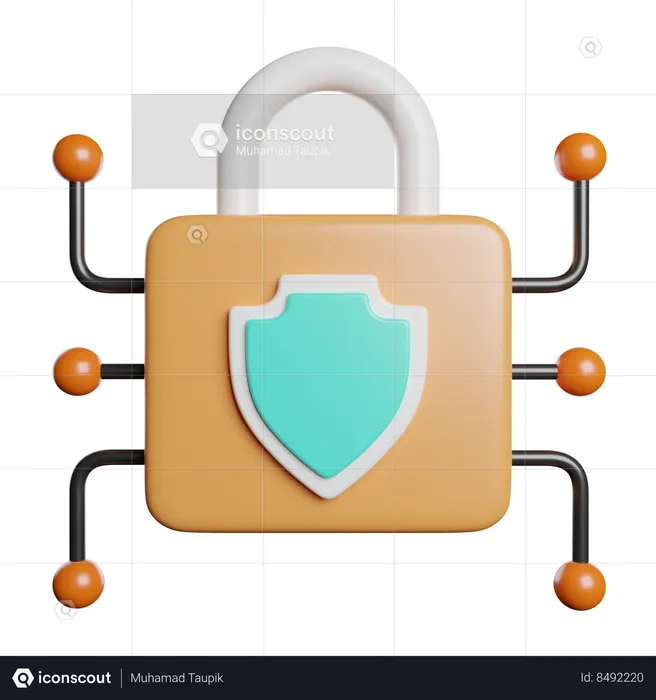 Seguridad digital  3D Icon