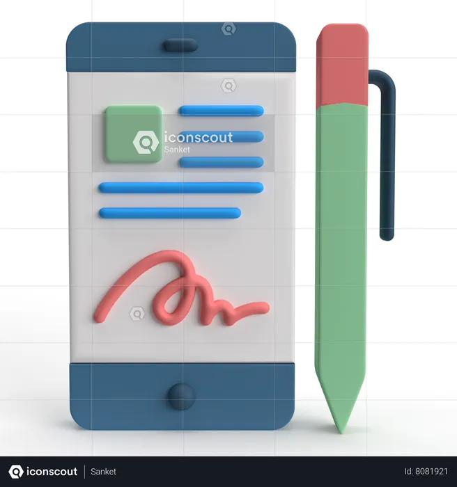 Digital Signature  3D Icon