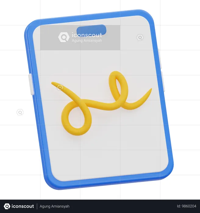 Digital Signature  3D Icon